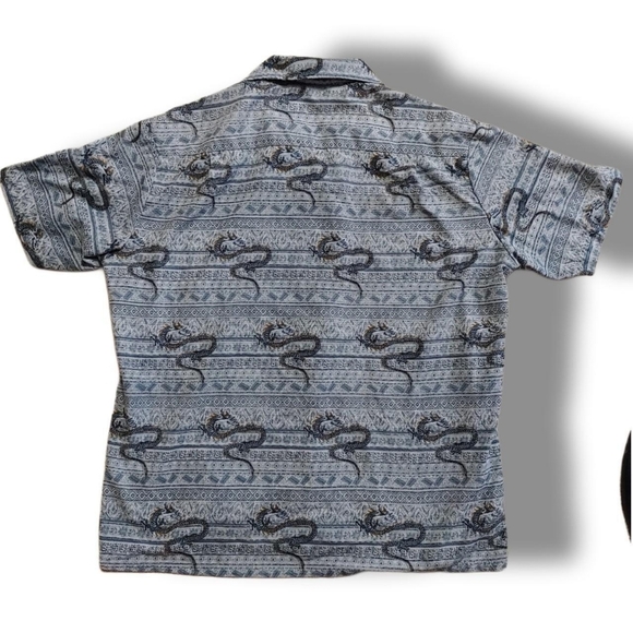Vintage Kennington LTD California Dragon Button Down Blouse Mens XL 90s Grunge - Picture 5 of 8